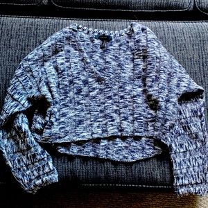 Marbled black and white cropped sweater! Size medium, Forever 21